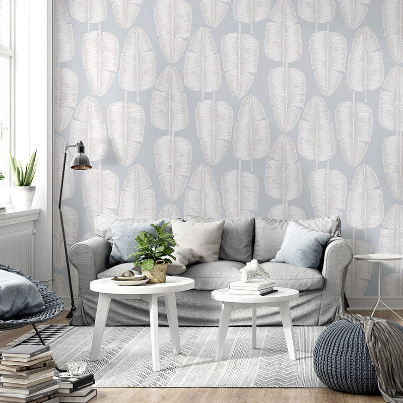 Simple Banana Leaves Wallpaper Roll for Coffee Shop Decor, Neutral Color, 57.1 sq ft.