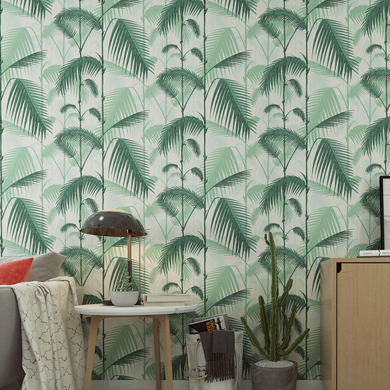 Tropical Plants Wall Covering in Green Non-Pasted Leaves Wall Art, 20.5-inch x 33-foot