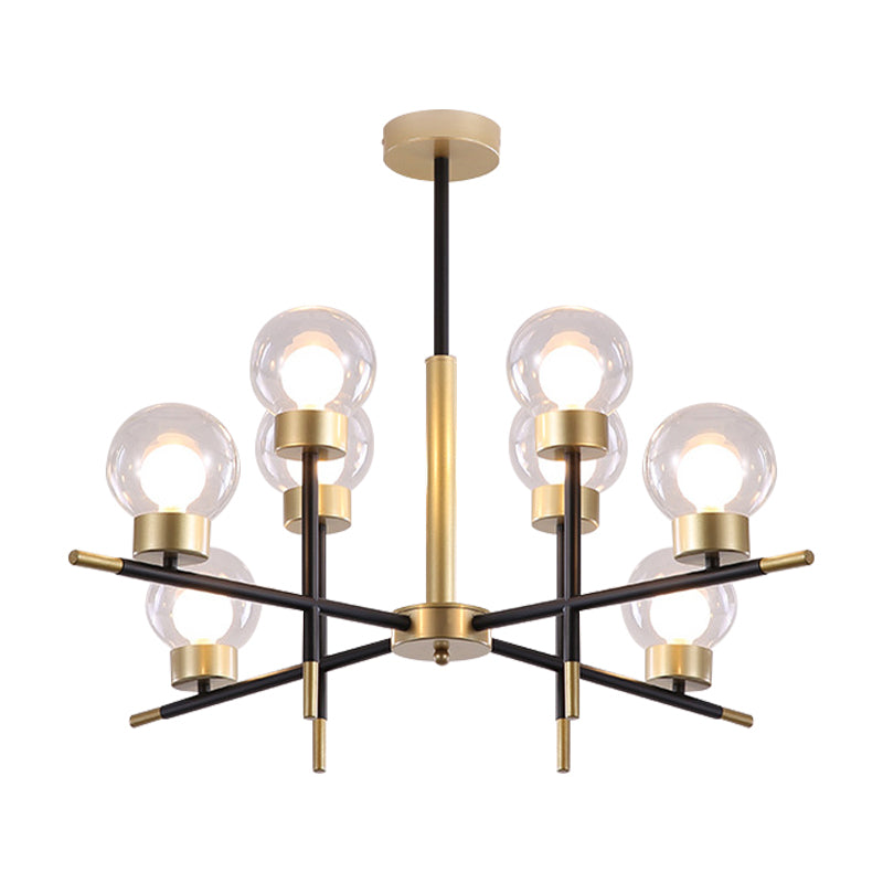 Adult Bedroom Modo Chandelier Metal Modern Style Suspension Light with Clear/White Glass Shade