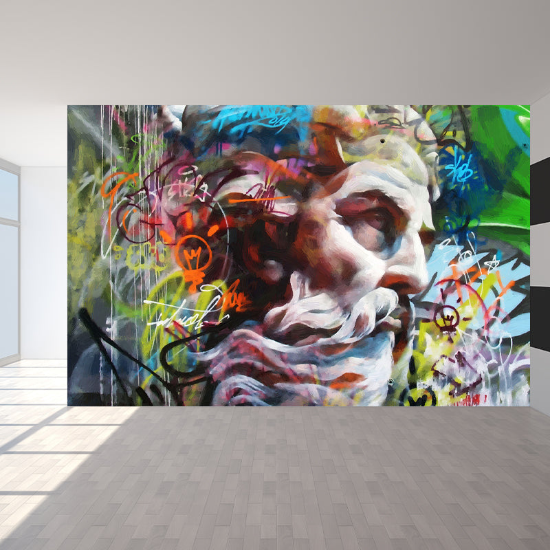 Fancy Graffiti Pattern Mural Wallpaper Contemporary Non-Woven Material Wall Covering