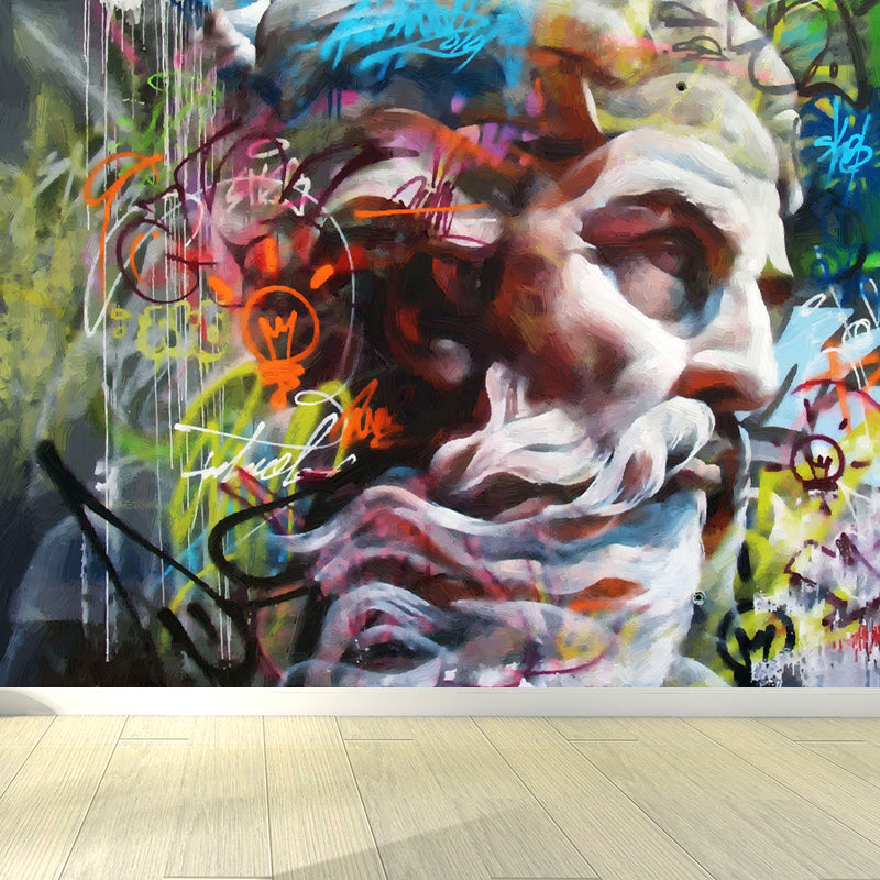 Fancy Graffiti Pattern Mural Wallpaper Contemporary Non-Woven Material Wall Covering