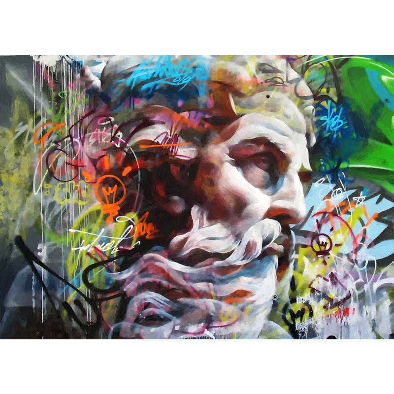 Fancy Graffiti Pattern Mural Wallpaper Contemporary Non-Woven Material Wall Covering