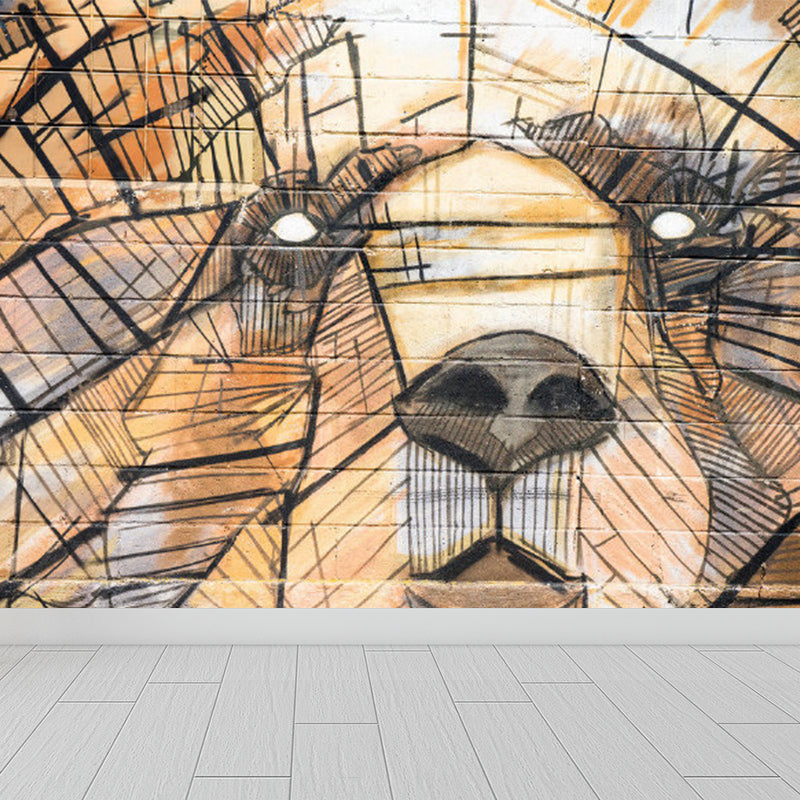 Bright Graffiti Graphic Mural Wallpaper Contemporary Non-Woven Wall Covering, Customised