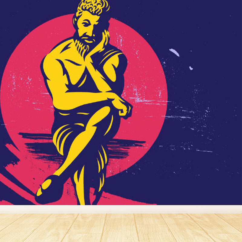 Stain Resistant Novel Pattern Mural Decal Non-Woven Modern Wall Decor for Sitting Room