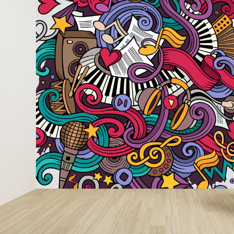 Stain Resistant Novel Pattern Mural Decal Non-Woven Modern Wall Decor for Sitting Room