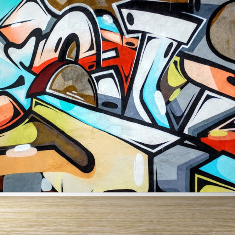 Full Size Illustration Modern Mural Wallpaper with Fashionable Graphic in Light Color