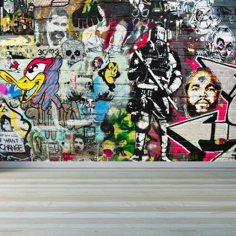 Full Size Illustration Modern Mural Wallpaper with Fashionable Graphic in Light Color