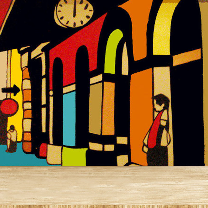 Full Size Illustration Modern Mural Wallpaper with Fashionable Graphic in Light Color