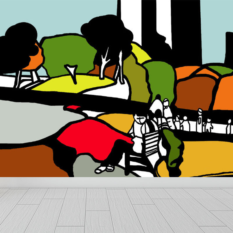 Landscape Mural Decal Modern Decorative Living Room Wall Covering, Custom Printed