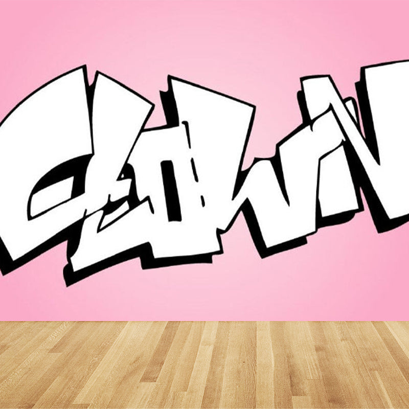 Abstract Graffiti Pattern Wall Mural Contemporary Non-Woven Textured Wall Art in Soft Color