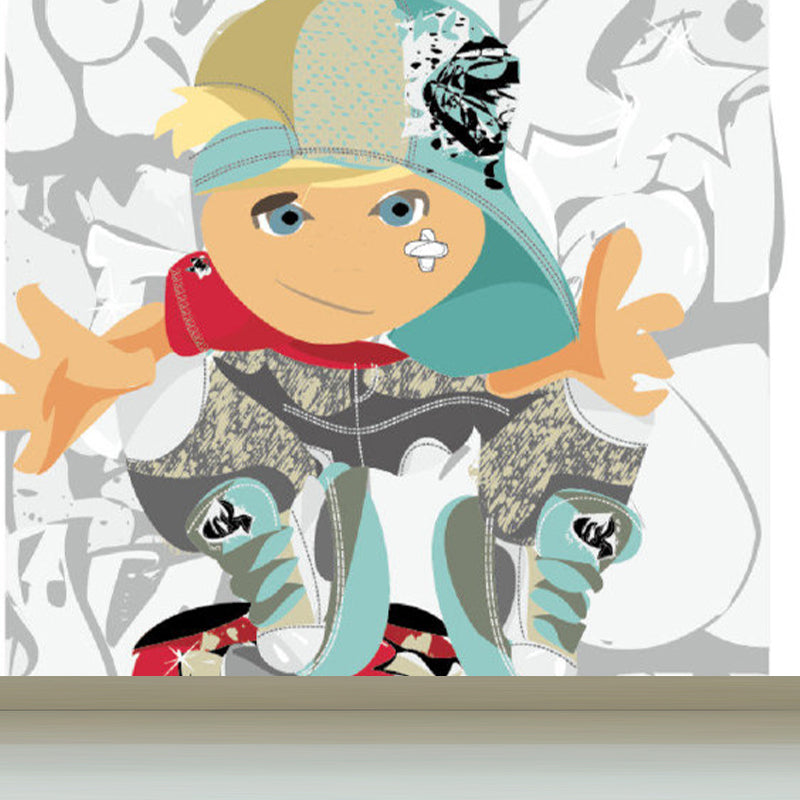 Extra Large Graffiti Mural Light Color Non-Woven Wall Art for Indoor Decor, Customised