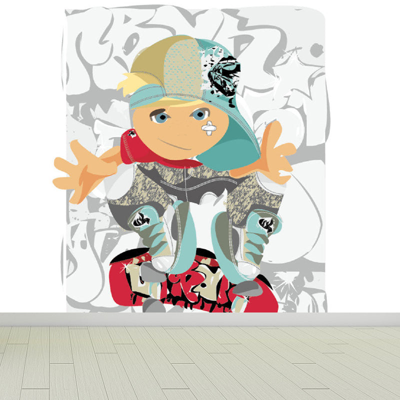 Extra Large Graffiti Mural Light Color Non-Woven Wall Art for Indoor Decor, Customised
