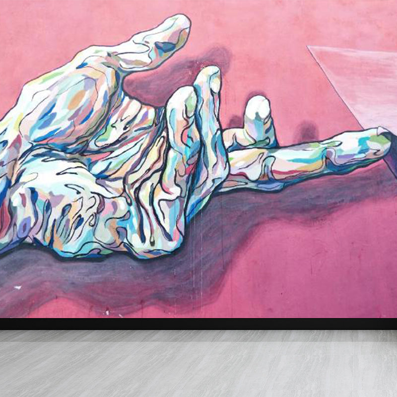 Huge Fashion Graffiti Mural Decal Bedroom Abstract Wall Decor in Pastel Color, Stain Resistant