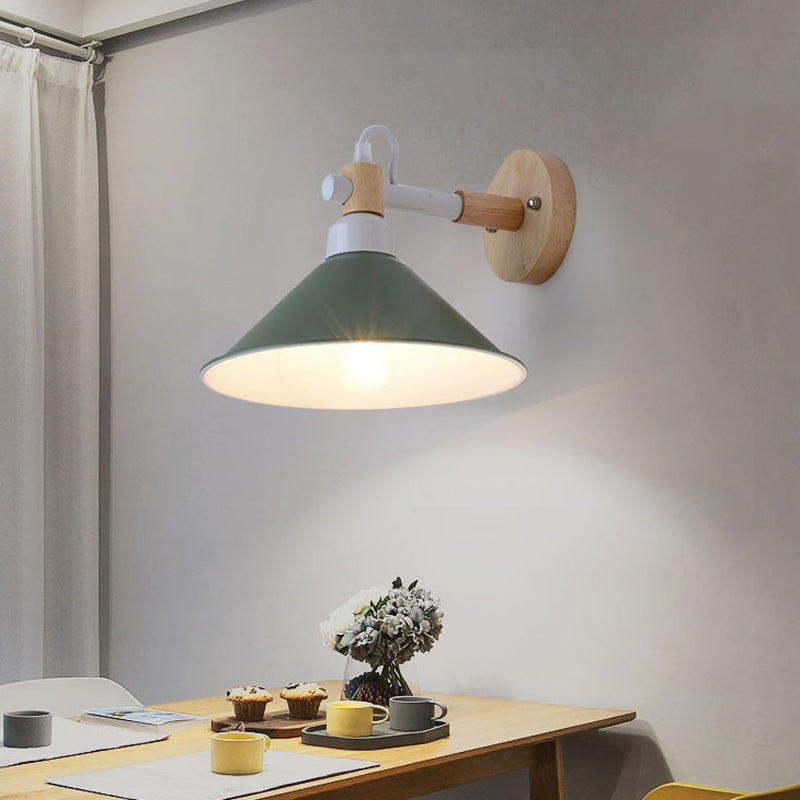 Metal Funnel Wall Sconce Single Head Nordic Style Wall Light for Restaurant Bedroom