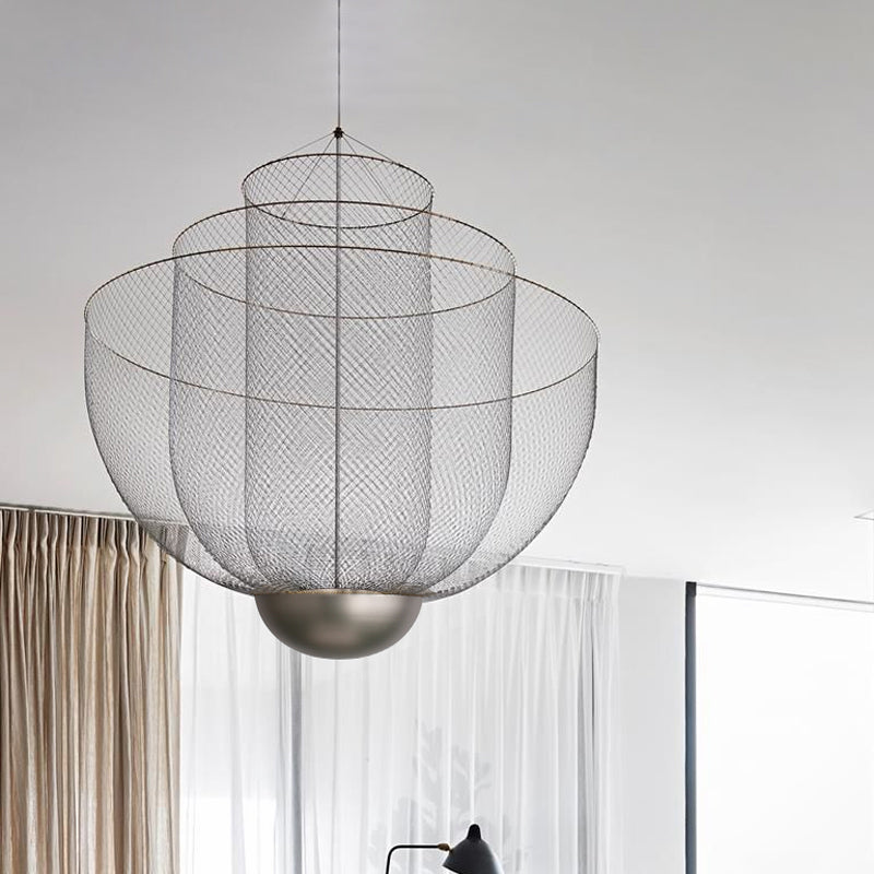 Draadmesh Bowl Kroonluchter Licht LED Post Modern hangend licht licht in goud/zilver