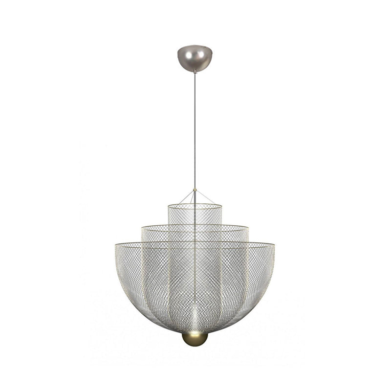 Draadmesh Bowl Kroonluchter Licht LED Post Modern hangend licht licht in goud/zilver