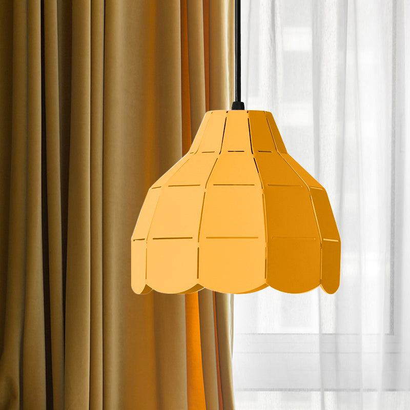 Luz colgante de cúpula de chuleta Macaron metálico 1 Rosa claro/amarillo/Blue Light para sala de estar