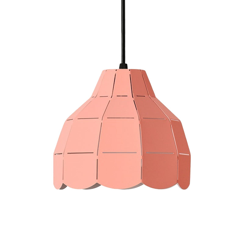 Luz colgante de cúpula de chuleta Macaron metálico 1 Rosa claro/amarillo/Blue Light para sala de estar