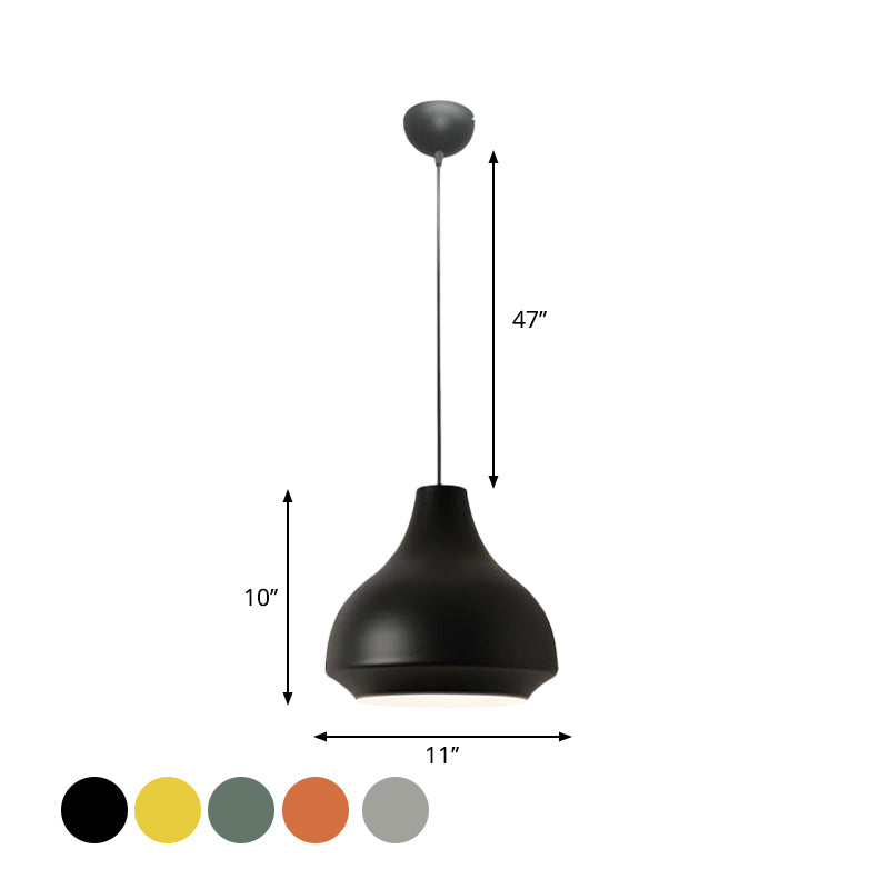 Gourd Hanging Lighting Contemporary Metal 1 Light Grey/Black/Yellow Pendant Ceiling Light