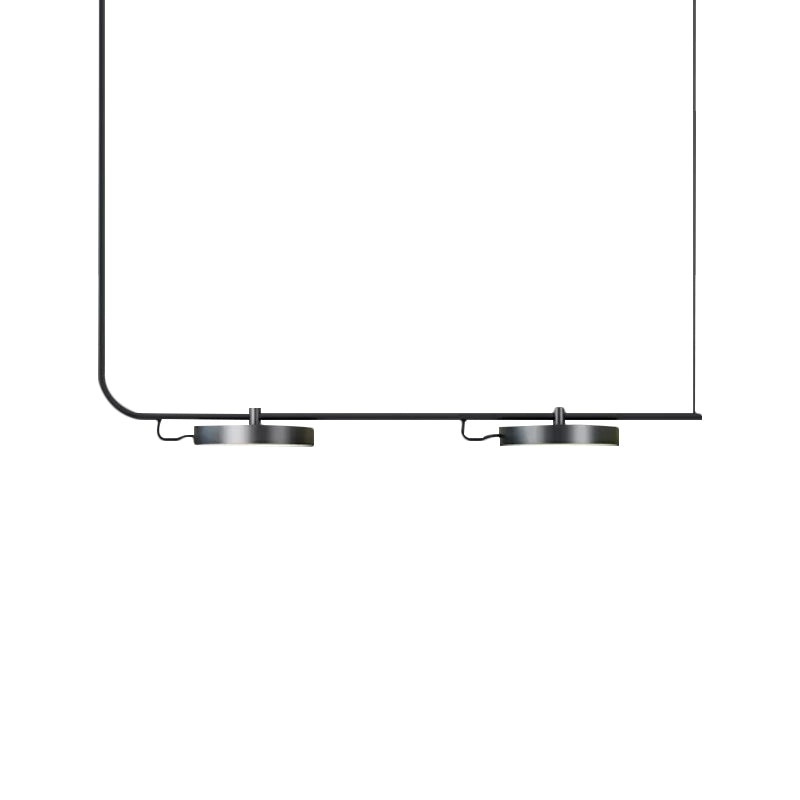 Moderno lampadario semplice/nero semplice con tonalità di tamburo 2/3 luci in metallo l'illuminazione per sala da pranzo