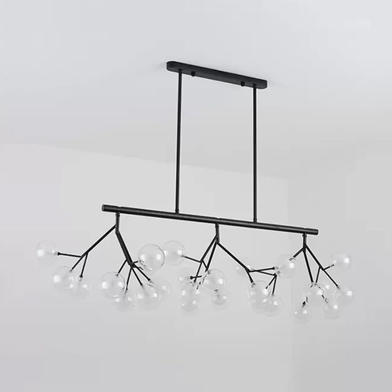 27 Bubbles Island Lighting Contemporary Metal Hanging Chandelier in Black Finish