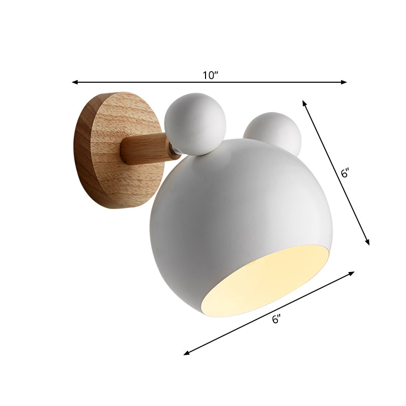 Rotatable Mouse Kid Bedroom Wall Light Metal 1 Head Macaron Loft Wall Sconce