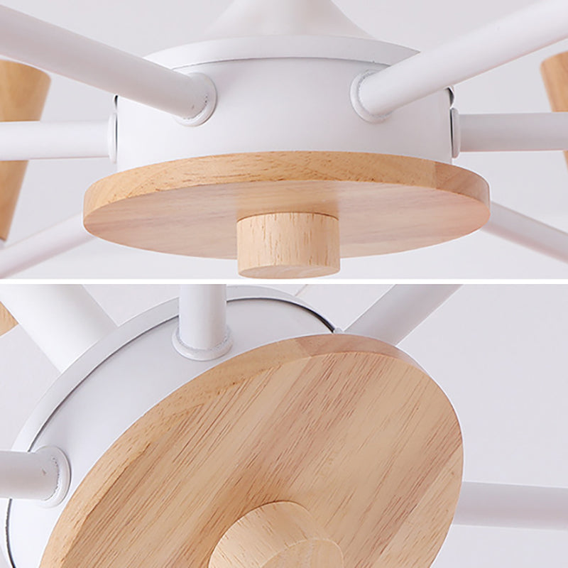 6 lumières Plafond sphérique pendentif en métal macaron en métal en jaune pour le salon