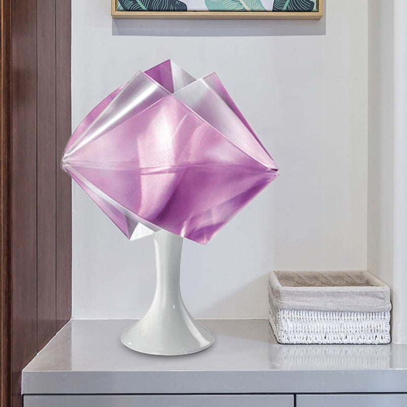 Lampada da comodino in ferro viola/giallo stile semplice con 1 lampadina, illuminazione da comodino in ferro con base per soggiorno