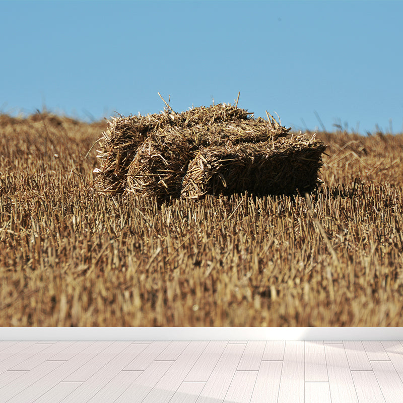 Farmland Haystack Mural Wallpaper Contemporary Non-Woven Fabric Wall Decor for Home