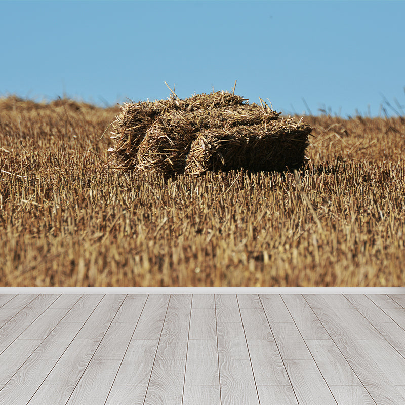 Farmland Haystack Mural Wallpaper Contemporary Non-Woven Fabric Wall Decor for Home