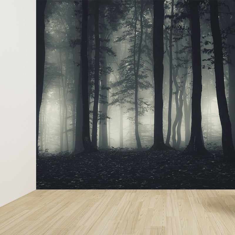 Photographic Misty Forest Wall Mural Big Wall Decor for House Interior, Custom Size
