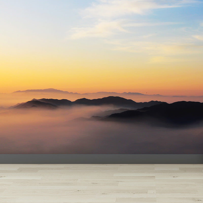 Whole Autumn Forest Mural Modern Mysterious Scenery Wall Art in Dark Color for Home