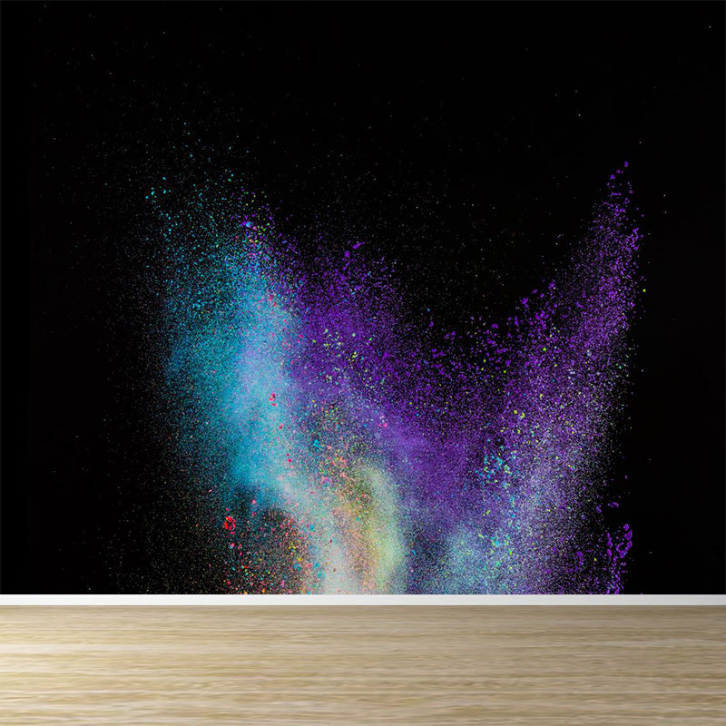 Modern Dust Spurt Mural Non-Woven Stain Resistant Multicolored Wall Covering for Living Room