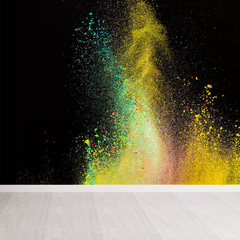 Modern Dust Spurt Mural Non-Woven Stain Resistant Multicolored Wall Covering for Living Room