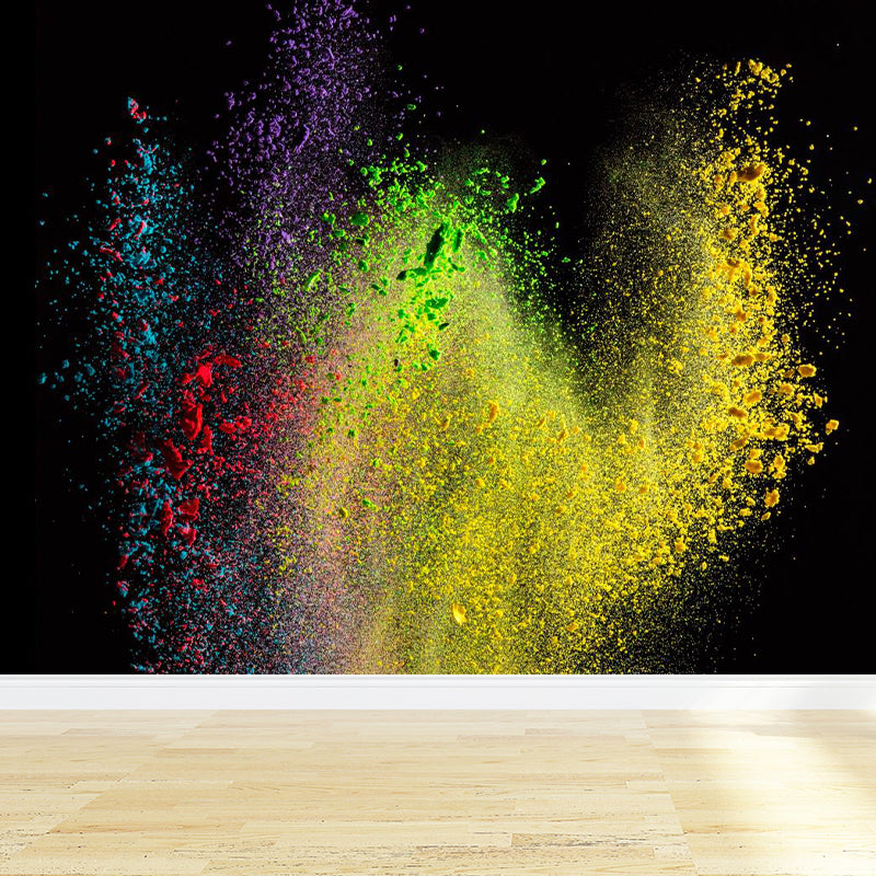 Photo Powder Burst Scene Mural for House Interior, Dark Color, Custom Size Available