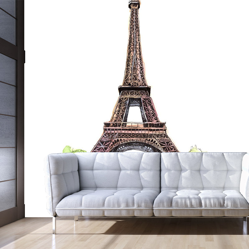 Pastel Watercolor Landmark Wall Mural Architecture Modern Moisture Resistant Wall Decor