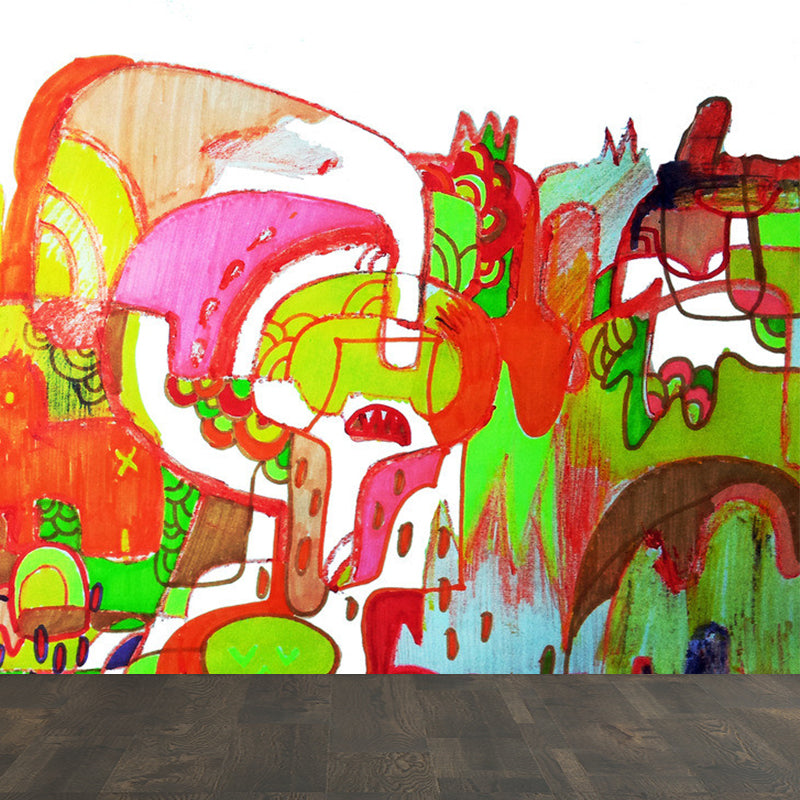 Graffiti Entertainment Wallpaper Mural Contemporary Non-Woven Wall Covering for Boys Room