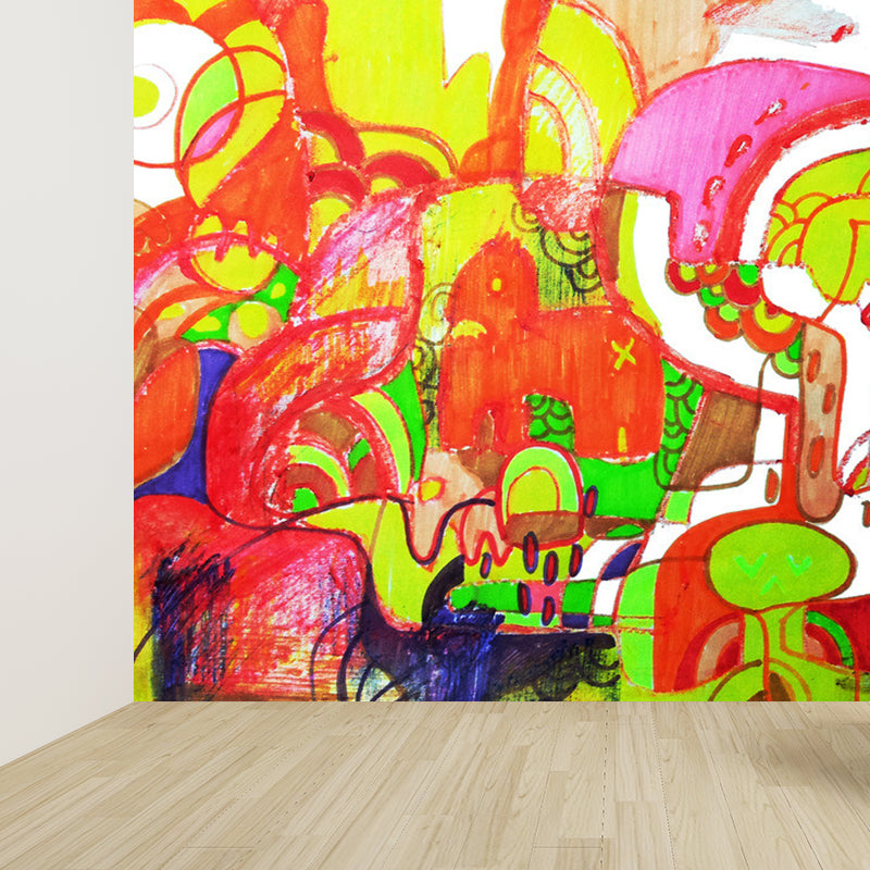 Graffiti Entertainment Wallpaper Mural Contemporary Non-Woven Wall Covering for Boys Room