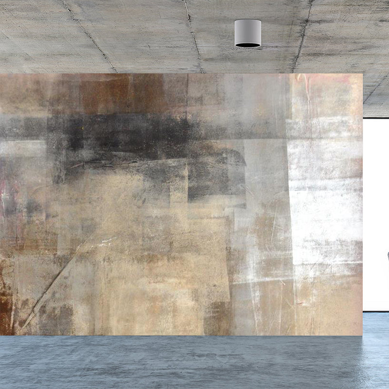 Modern Color Block Abstract Mural Pastel Moisture Resistant Wall Decor for Living Room