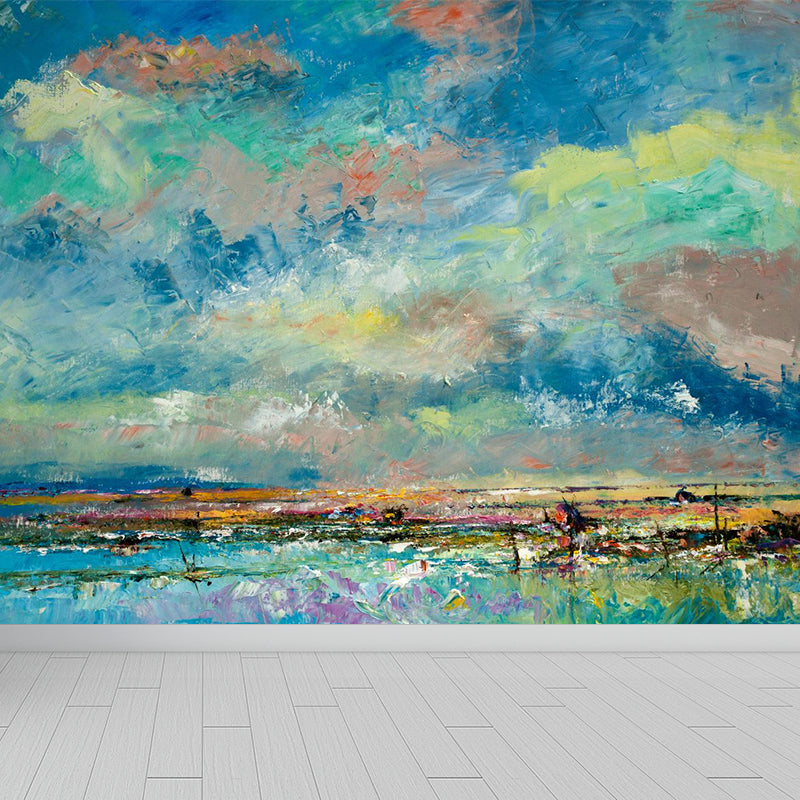 Painting Print Abstract Mural Wallpaper Large Wall Art for Room, Custom Size Available