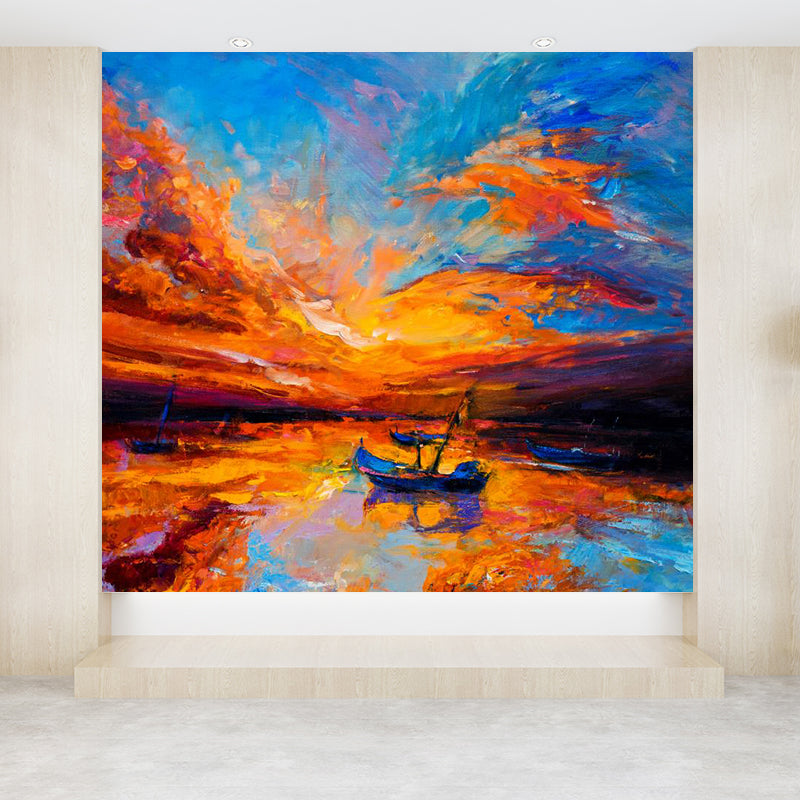 Classic Oil Painting Scenery Mural Decal Bright Color Stain Resistant Wall Decor for Room