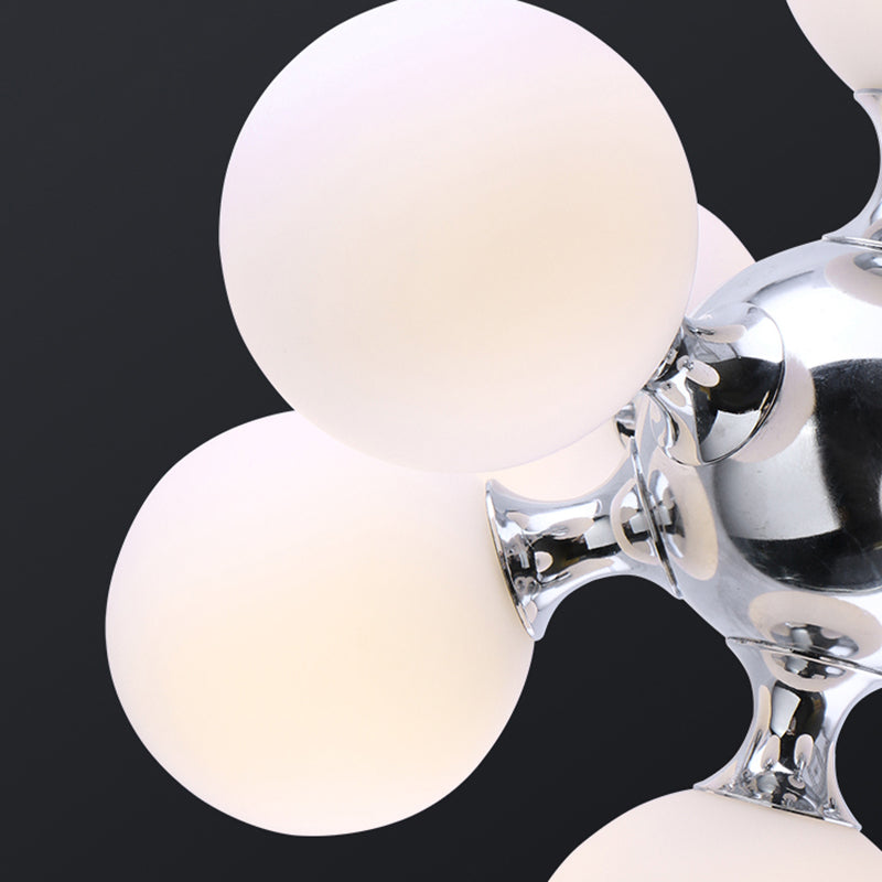 Candelera redonda contemporánea Amber/Smoke/White Glass 9 Luces Lighting para comedor del hotel