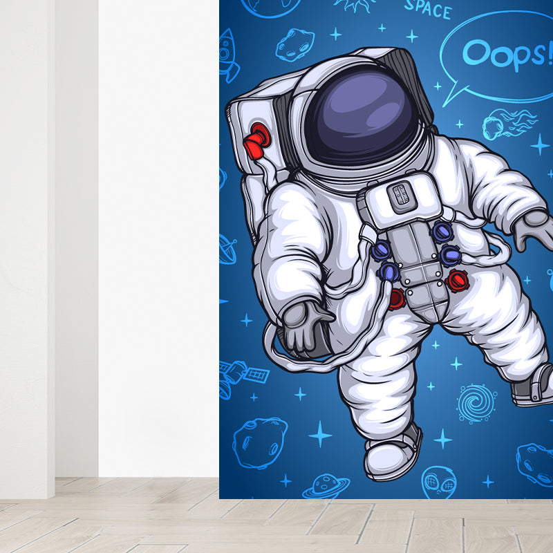 Kids Astronaut Wallpaper Mural Dark Color Boys Bedroom Wall Art, Made to Measure