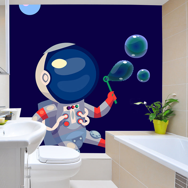 Kids Astronaut Wallpaper Mural Dark Color Boys Bedroom Wall Art, Made to Measure