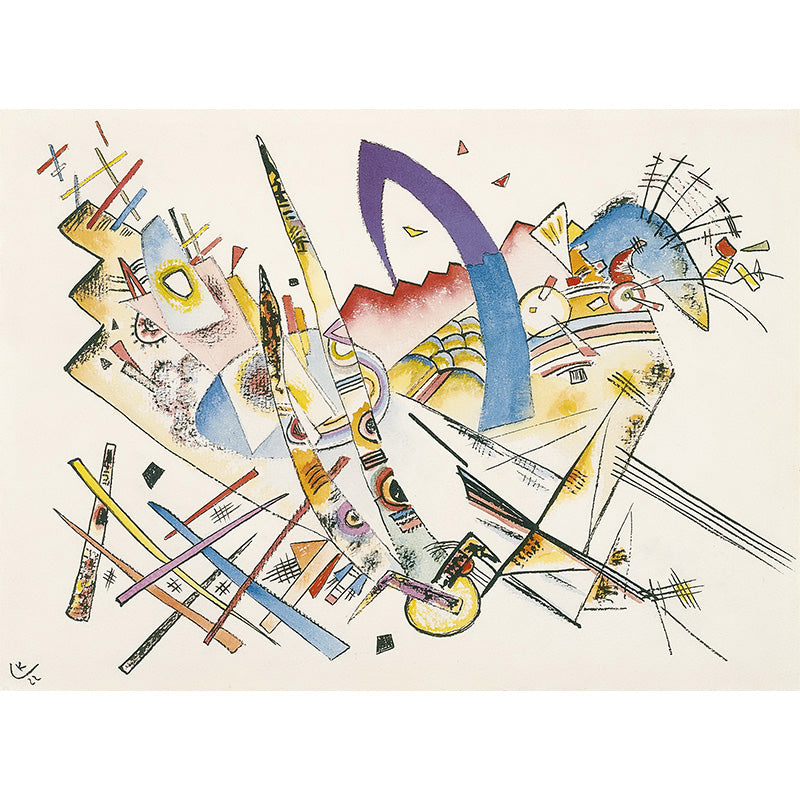 Multicolored Artistic Wall Mural Whole Kandinsky Figure Drawing Wall Covering for Home