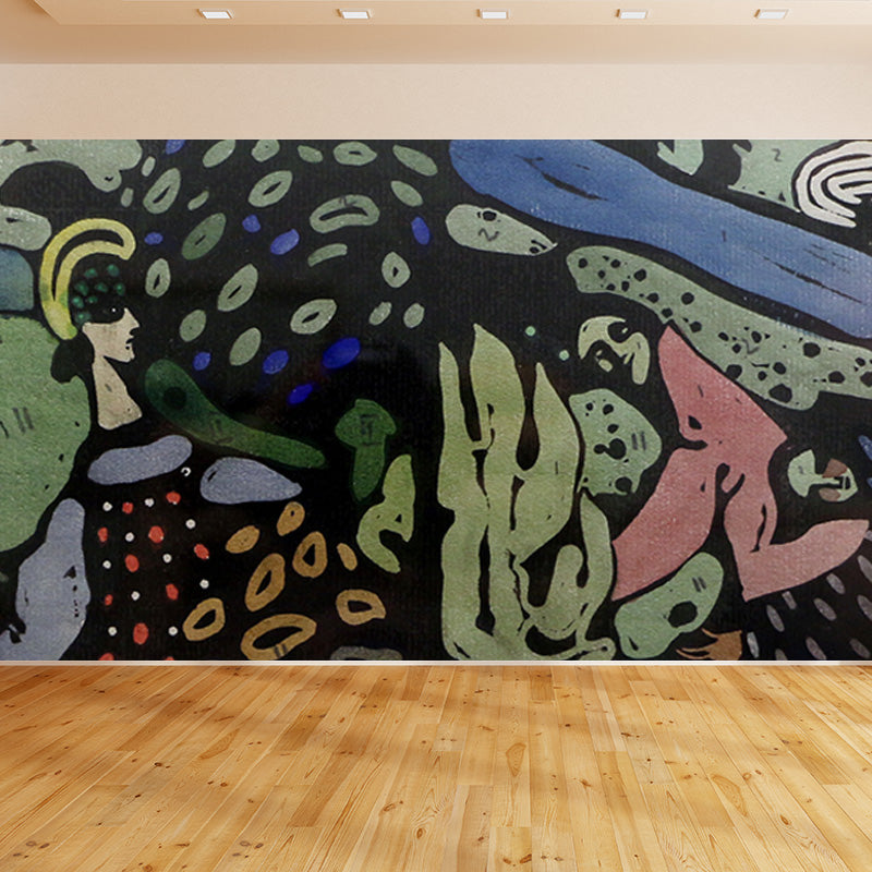Multicolored Artistic Wall Mural Whole Kandinsky Figure Drawing Wall Covering for Home