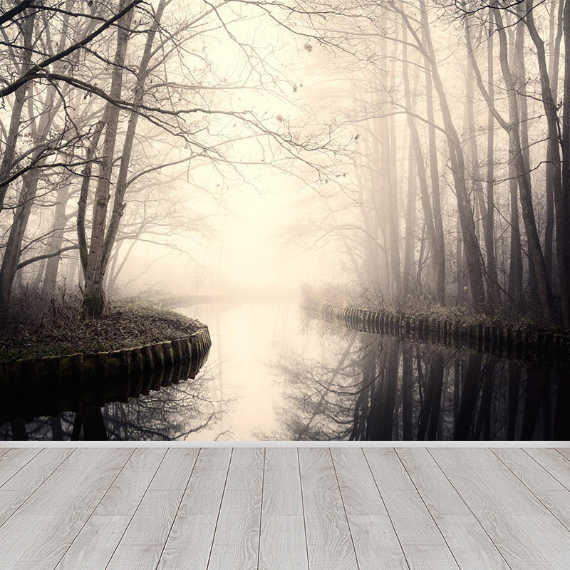 Photographic Print Cloud Forest Mural for Living Room, Dark Color, Customized Size