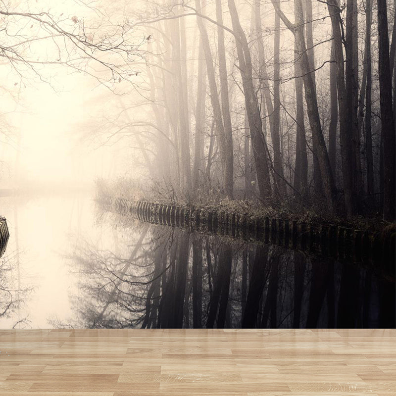 Impression photographique murale forêt de nuages pour le salon, couleur foncée, taille personnalisée