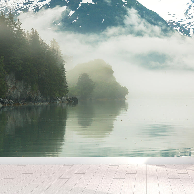 Photographic Print Cloud Forest Mural for Living Room, Dark Color, Customized Size