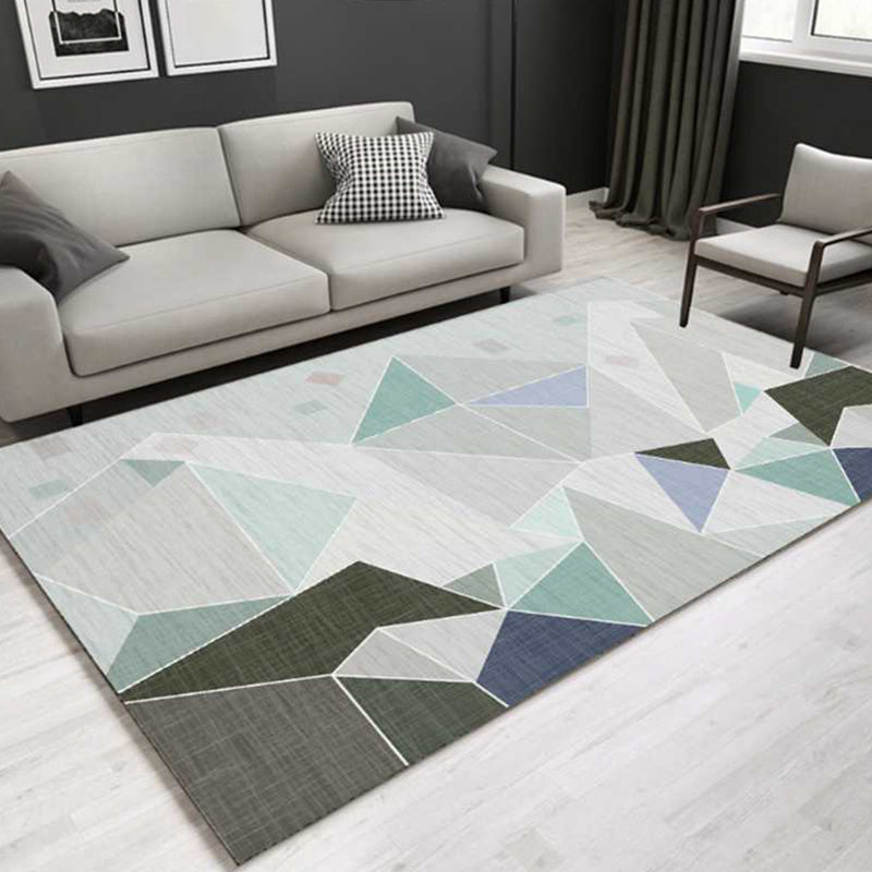 Lovely Multi Color Triangle Rug Synthetics Modern Area Carpet Machine Washable Rug for Living Room